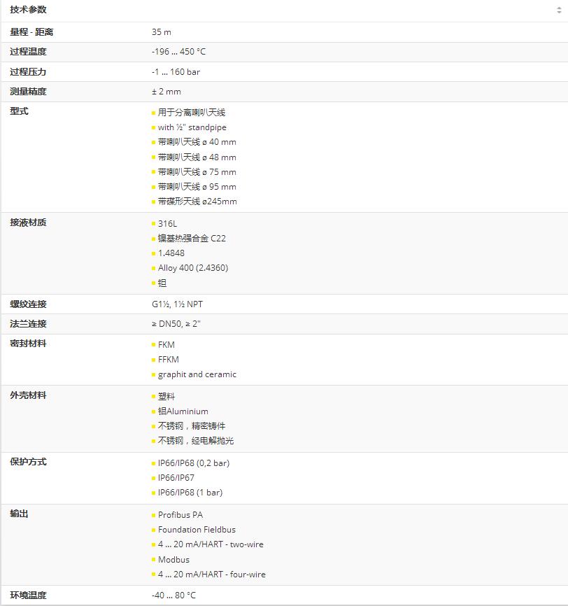 技术参数