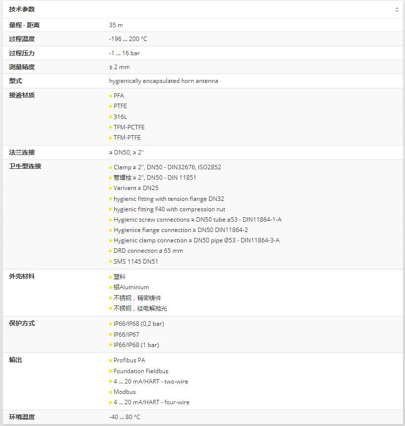 技术参数
